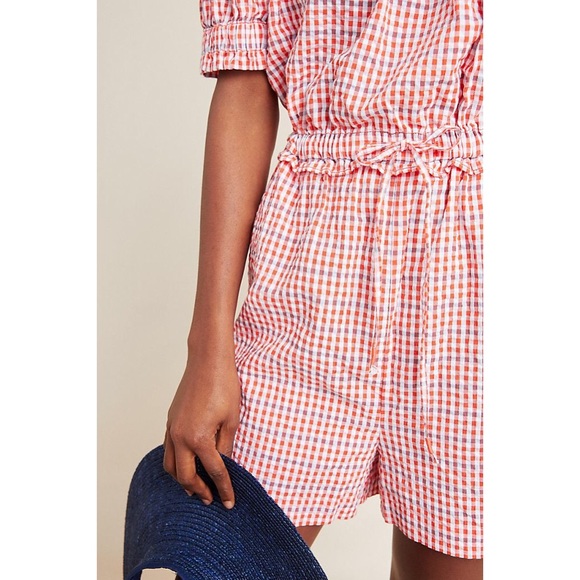NWOT ANTHROPOLOGIE CHECKED ROMPER SIZE LARGE - Picture 3 of 9